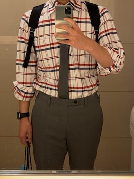「THOM BROWNE（トムブラウン）のアイテム（シャツ/ブラウス、その他）」を使った、myouさん（メンズ・171cm）の春コーディネート