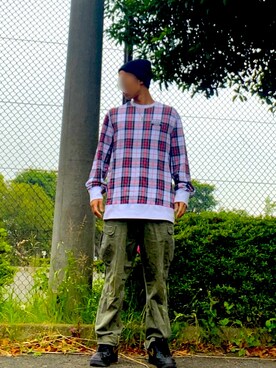 「HUF（ハフ）のアイテム（スウェット）」を使った、ベルさん（メンズ・171cm）の春コーディネート