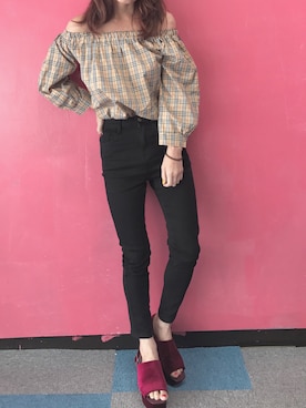 「タータンチェック」｜ゆかりすさん（レディース・155cm）の秋コーディネート