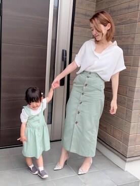 「H&M（エイチ・アンド・エム）のアイテム（ワンピース/ドレス）」を使った、ももさん（レディース・153cm）の夏コーディネート