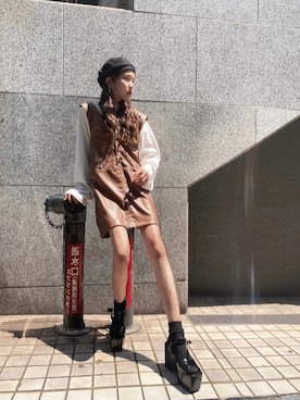 「BARAK（バラク）のアイテム（帽子）」を使った、MANAMIさん（レディース・160cm）の夏コーディネート