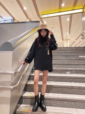 「BARAK（バラク）のアイテム（帽子）」を使った、MANAMIさん（レディース・160cm）の秋コーディネート