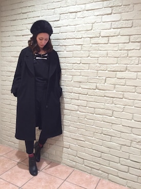 「hystericglamour」｜「アイテム（オールインワン・サロペット）」を使った、kanaさん（レディース・172cm）の冬コーディネート
