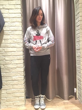 「hystericglamour」｜「アイテム（オールインワン・サロペット）」を使った、kanaさん（レディース・172cm）の冬コーディネート
