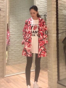 「アイテム（ミリタリージャケット、レッド系）」を使った、kanaさん（レディース・172cm）の秋コーディネート