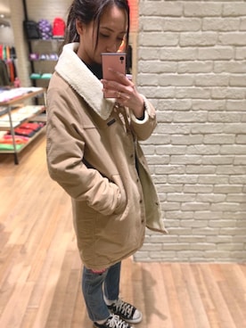 「HYSTERIC GLAMOUR（ヒステリックグラマー）のアイテム（ステンカラーコート）」を使った、kanaさん（レディース・172cm）の秋コーディネート