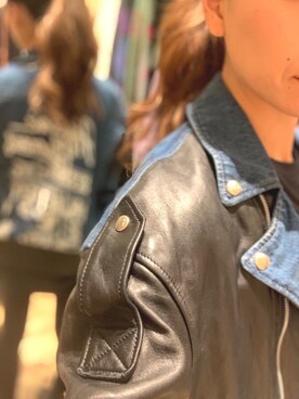 「パンクコーデ」｜「アイテム（ライダースジャケット）」を使った、kanaさん（レディース・172cm）の秋コーディネート