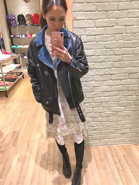 「パンクコーデ」｜「アイテム（ライダースジャケット）」を使った、kanaさん（レディース・172cm）の冬コーディネート