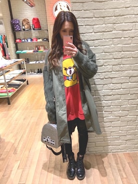 「アイテム（バックパック/リュック、シルバー系）」を使った、kanaさん（レディース・172cm）の冬コーディネート