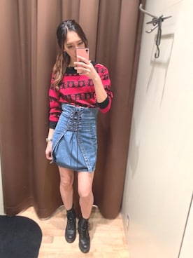 「パンクコーデ」｜「アイテム（スカート）」を使った、kanaさん（レディース・172cm）の春コーディネート
