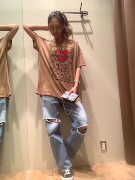 「HYSTERIC GLAMOUR（ヒステリックグラマー）のアイテム（PC・スマホグッズ/家電）」を使った、kanaさん（レディース・172cm）の夏コーディネート
