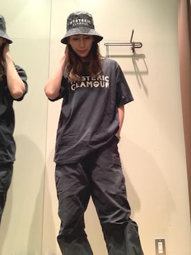 「ﾋﾞｯｸﾞｼﾙｴｯﾄ」｜「アイテム（帽子）」を使った、kanaさん（レディース・172cm）の夏コーディネート