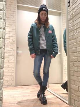 「でにむ」｜「アイテム（ニットキャップ/ビーニー）」を使った、kanaさん（レディース・172cm）の冬コーディネート