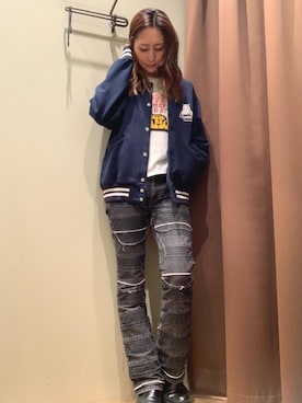 「らふこーで」｜「アイテム（その他アウター）」を使った、kanaさん（レディース・172cm）の春コーディネート