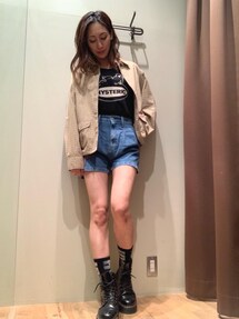 ✨希少美品✨ヒステリックグラマー　MA-1　ブラックキャット　黒　フリーサイズ HYSTERIC GLAMOUR（ヒステリックグラマー）の「BLACK CAT GIRL T