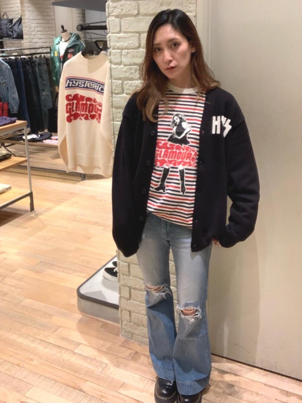 ヒステリックグラマー HYSTERIC GLAMOUR（ヒステリックグラマー） 81562-03 6HOLE BLACK JUMP
