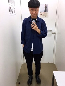 「MUJI」｜「アイテム（ブーツ）」を使った、L🦁さん（メンズ・156cm）の秋コーディネート