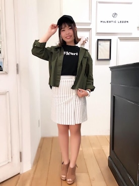 マジェスティックレゴンアミュプラザ小倉店スタッフさん（レディース・156cm）の春コーディネート