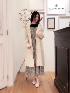 「バック」｜「アイテム（ブルゾン）」を使った、マジェスティックレゴンアミュプラザ小倉店スタッフさん（レディース・160cm）の冬コーディネート