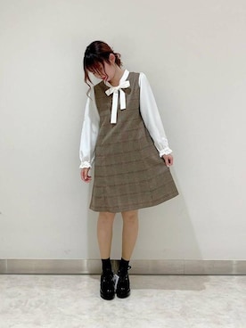 「アイテム（その他シューズ）」を使った、マジェスティックレゴンアミュプラザ小倉店スタッフさん（レディース・158cm）の冬コーディネート