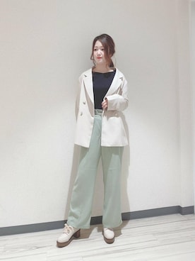 「かっちり」｜マジェスティックレゴンアミュプラザ小倉店スタッフさん（レディース・160cm）の春コーディネート