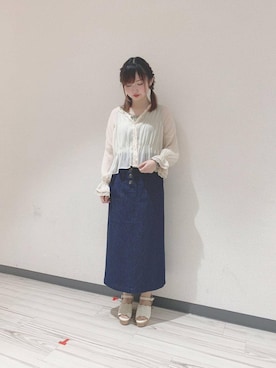 「透け」｜マジェスティックレゴンアミュプラザ小倉店スタッフさん（レディース・158cm）の春コーディネート