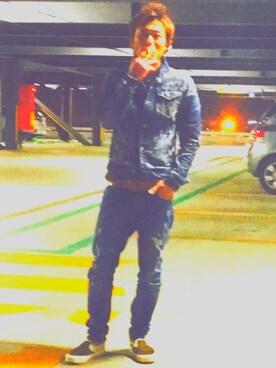 「アイテム（スリッポン、その他）」を使った、kazuさん（メンズ・176cm）の春コーディネート