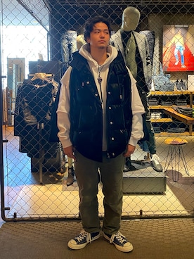 「DIESEL（ディーゼル）のアイテム（その他アウター）」を使った、フジケン@DIESELさん（メンズ・175cm）の冬コーディネート