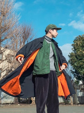 「Saturdays NYC（サタデーズ ニューヨークシティ ）のアイテム（キャップ）」を使った、Takumi Sakamotoさん（メンズ・180cm）の冬コーディネート