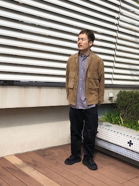 「EDIFICE LA BOUCLE（エディフィスラブークル）のアイテム（カバーオール）」を使った、shuntanakashunさん（メンズ・173cm）の春コーディネート