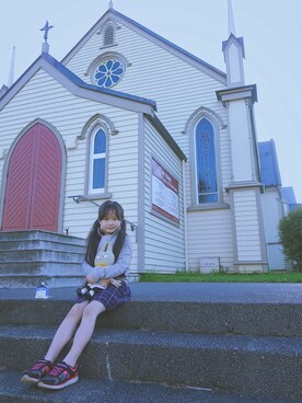 「無印良品（ムジルシリョウヒン）のアイテム（シャツワンピース）」を使った、lvyhuangさん（キッズ・125cm）の秋コーディネート