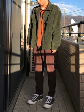 「EMMA  CLOTHES」｜「アイテム（カバーオール）」を使った、ゆうなみさん（メンズ・167cm）の冬コーディネート