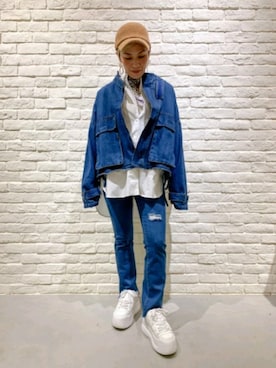 「BITTOKO（ビットコ）のアイテム（パンツ）」を使った、ヨッシーさん（レディース・160cm）の春コーディネート