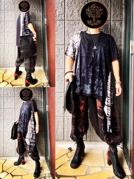 「Ann DEMEULEMEESTER（アンドゥムルメステール）のアイテム（アクセサリー）」を使った、孤高のファッションコレクターさん（メンズ・170cm）の春コーディネート