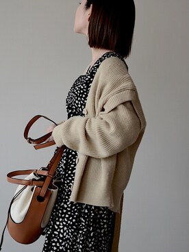 「ibeul_のアイテム（ニット/セーター、ベージュ系）」を使った、haru___ibe様さん（レディース・158cm）の秋コーディネート