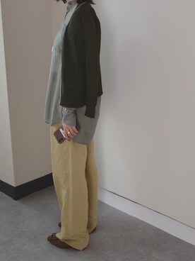 「ibeul_のアイテム（ニット/セーター、グリーン系）」を使った、haru___ibe様さん（レディース・158cm）の秋コーディネート