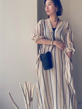 「ROSE BUD（ローズバッド）のアイテム（ショルダーバッグ、ブラック系）」を使った、haru___ibe様さん（レディース・158cm）の秋コーディネート