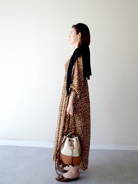 「ibeul_のアイテム（ワンピース/ドレス、ブラウン系）」を使った、haru___ibe様さん（レディース・158cm）の秋コーディネート