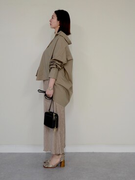 「ibeul_のアイテム（シャツ/ブラウス、ベージュ系）」を使った、haru___ibe様さん（レディース・158cm）の秋コーディネート