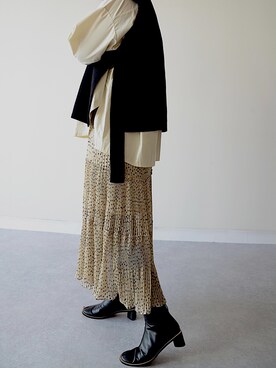 「ibeul_のアイテム（シャツ/ブラウス、ベージュ系）」を使った、haru___ibe様さん（レディース・158cm）の秋コーディネート