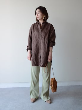 「plage（プラージュ）のアイテム（シャツ/ブラウス、ブラウン系）」を使った、haru___ibe様さん（レディース・158cm）の秋コーディネート