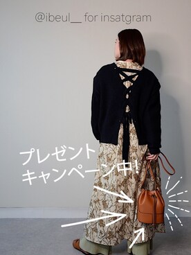 「ibeul_のアイテム（ニット/セーター、ブラック系）」を使った、haru___ibe様さん（レディース・158cm）の秋コーディネート