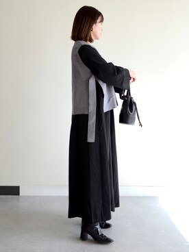 「ibeul_のアイテム（ベスト、グレー系）」を使った、haru___ibe様さん（レディース・158cm）の冬コーディネート