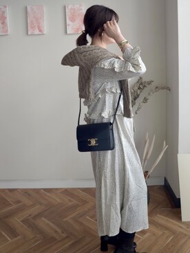 「ibeul_のアイテム（ワンピース/ドレス、ホワイト系）」を使った、haru___ibe様さん（レディース・158cm）の冬コーディネート