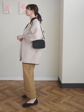 「ibeul_のアイテム（ショルダーバッグ、ブラック系）」を使った、haru___ibe様さん（レディース・158cm）の冬コーディネート