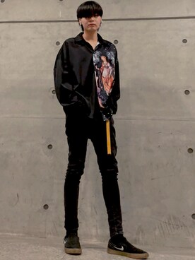 「RESUAPREのアイテム（シャツ/ブラウス、ブラック系）」を使った、Hiro さん（メンズ・183cm）の秋コーディネート