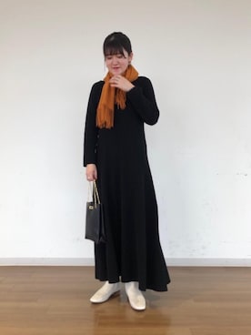 的場まみさん（レディース・160cm）の冬コーディネート