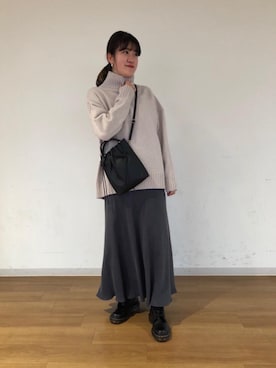 的場まみさん（レディース・160cm）の冬コーディネート