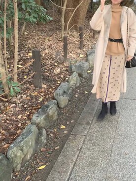 「Ameri（アメリ）のアイテム（ムートンコート）」を使った、amiさん（レディース・160cm）の冬コーディネート