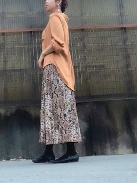 「Ameri（アメリ）のアイテム（アクセサリー）」を使った、amiさん（レディース・160cm）の秋コーディネート